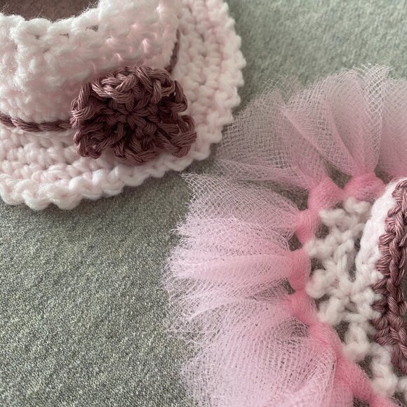 Handmade Crochet Pink Mauve Princess Tutu for 17cm Doll 2-Piece Set - Picture 6 of 6